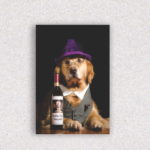 Quadro Cachorro com Vinho - 1281