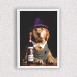 Quadro Cachorro com Vinho - 1281