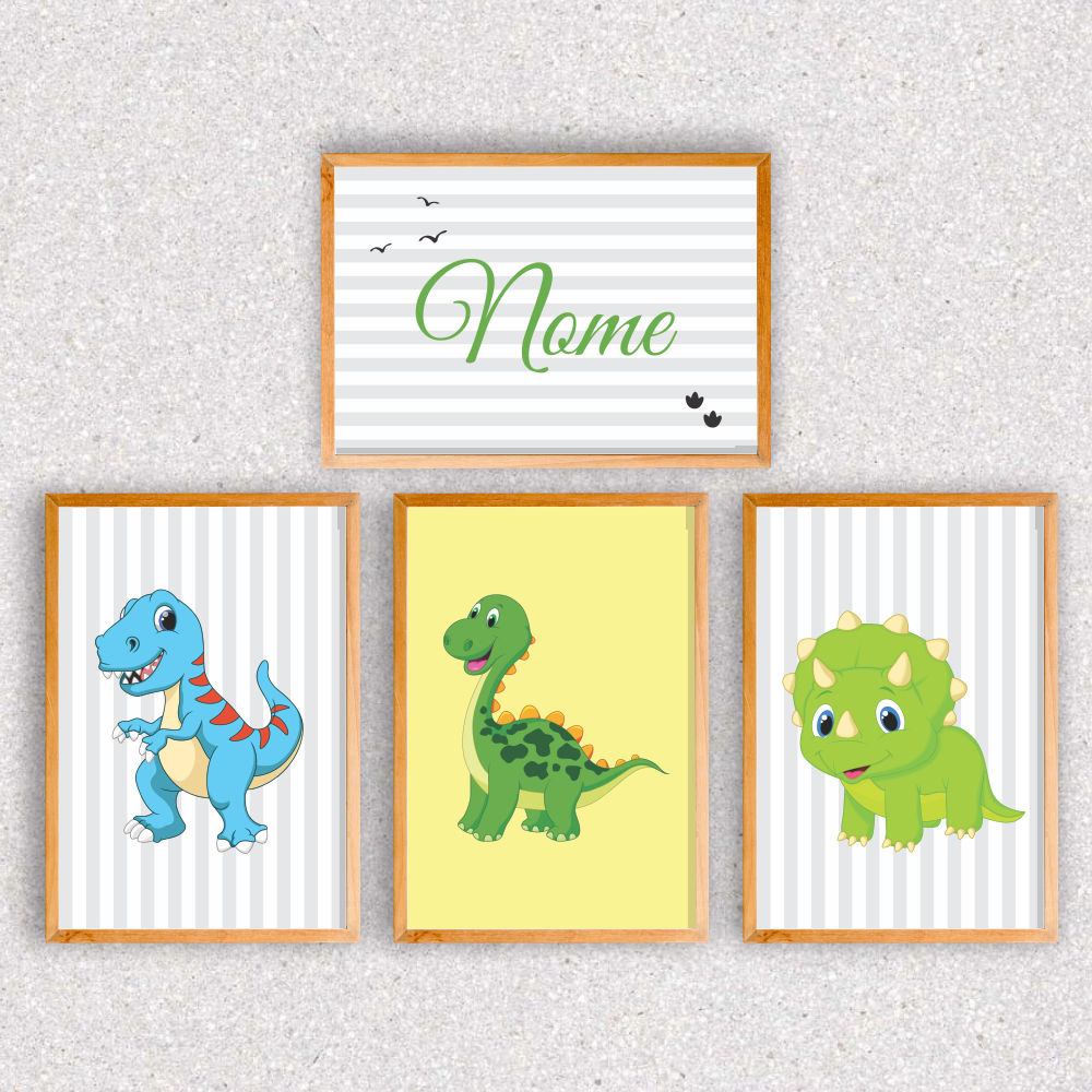 Quadro Infantil Dinossauros - Ideiative: Para quartinhos lindos de