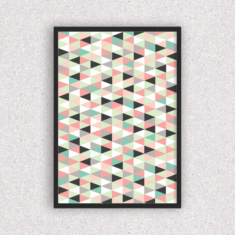 Quadro Triângulos Abstrato - 2752