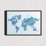 Quadro Mapa Mundi Desenho - 2759
