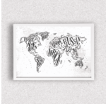 Quadro Mapa Mundi Desenho - 2790