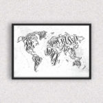 Quadro Mapa Mundi Desenho - 2790