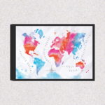 Quadro Mapa Mundi Colorido - 2794