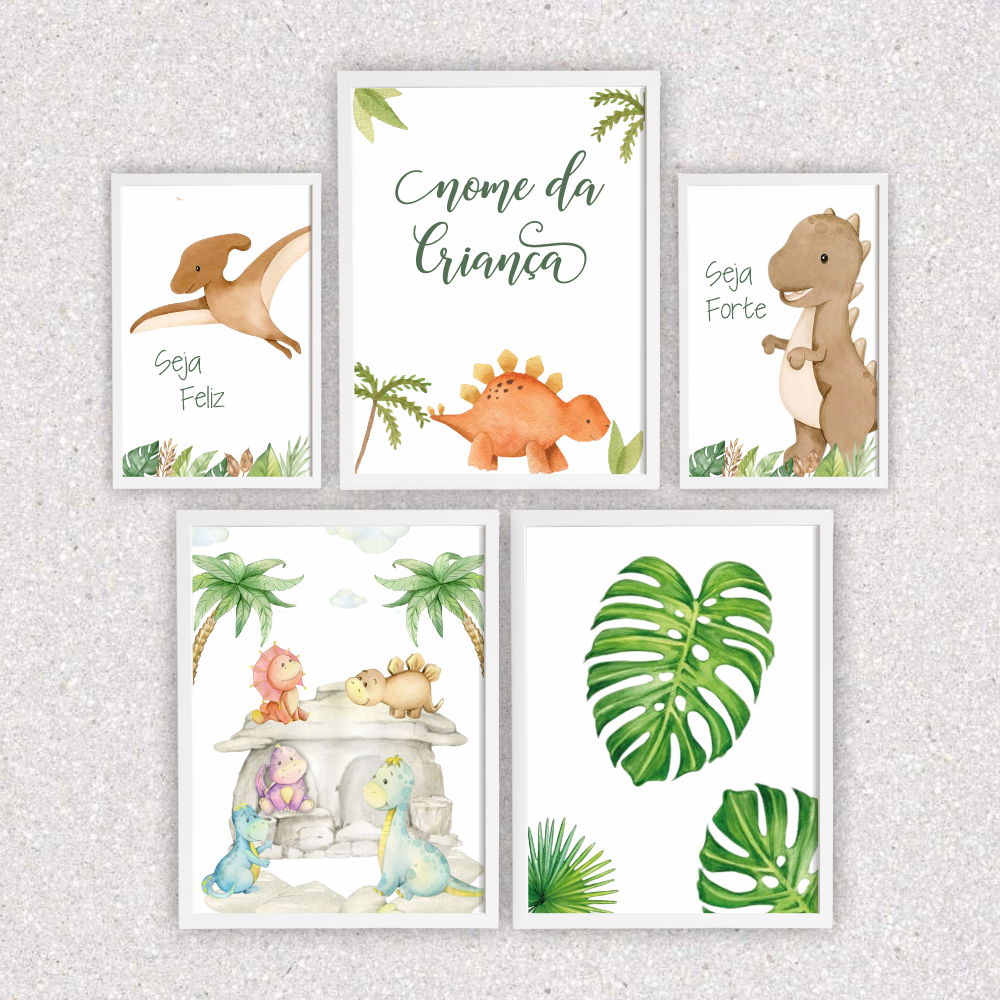 Quadros Decorativos Quarto Infantil Dinossauro Baby