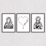 Quadro Sagrado Coração de Jesus e Maria - 4519