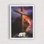 Quadro Leão Jesus Cruz - 4530