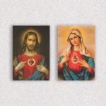 Kit 2 Quadros Sagrado Coração de Jesus e Maria - 4535