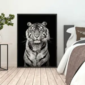 Quadro Tigre Preto e Branco - 1297