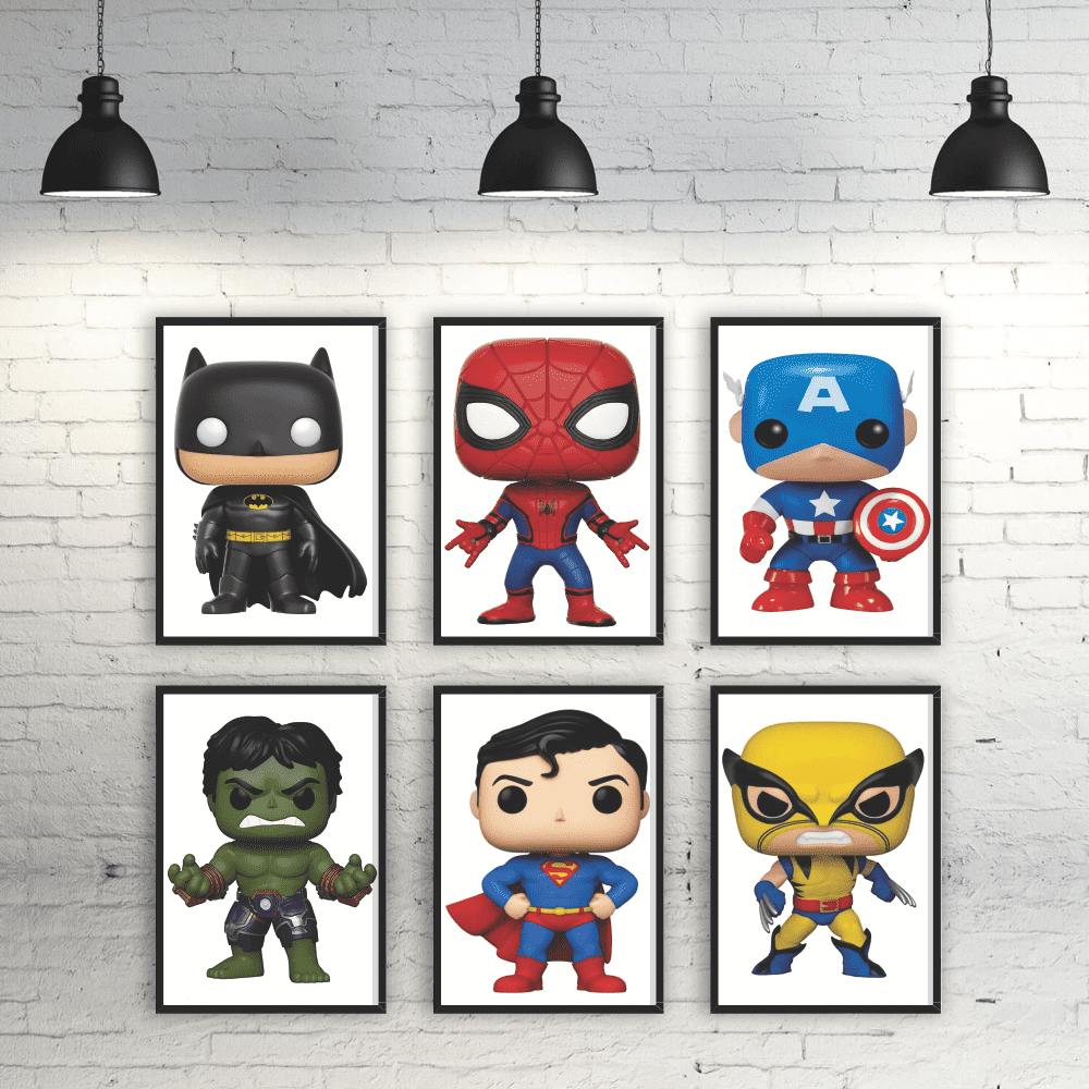 Quadro super heroi e menina bebe