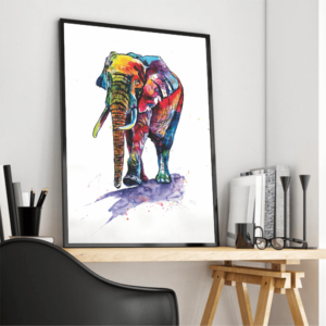 Quadro Elefante Colorido - 3528