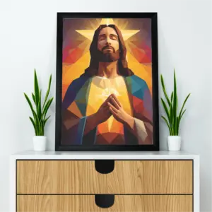 Quadro Jesus Cristo em Oração Geométrico - 5761