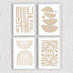 Kit 4 Quadros Boho Abstrato - 7501