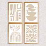 Kit 4 Quadros Boho Abstrato - 7501