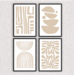 Kit 4 Quadros Boho Abstrato - 7501