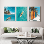 Kit 3 Quadros Praia e Surf - 1813